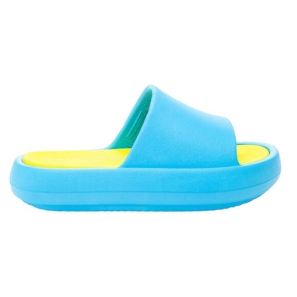 J/Slides Squish Turquoise Yellow Eva Sandals Size 6 NIB - Picture 1 of 5